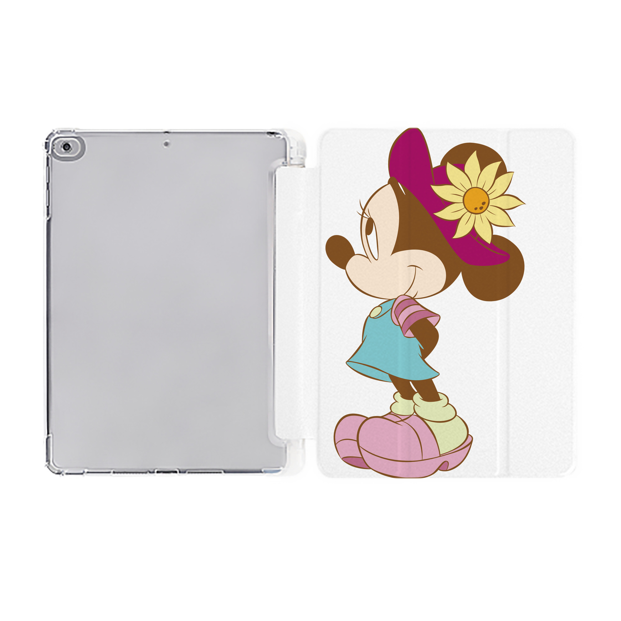 （画像用） ミッキーマウス Mickey Mouse IPad ケース ペン収納付き 三つ折りスタンド PUレザー×シリコン 対応機種9.5/10.5/10.9インチ